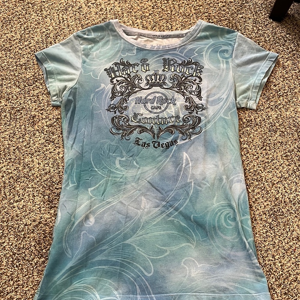 Y2K blue Hard Rock Cafe shirt